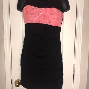 Deb Strapless Pink Sequin Dress